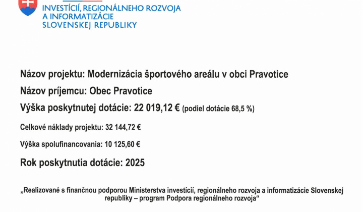 Fotka - Modernizácia športového areálu